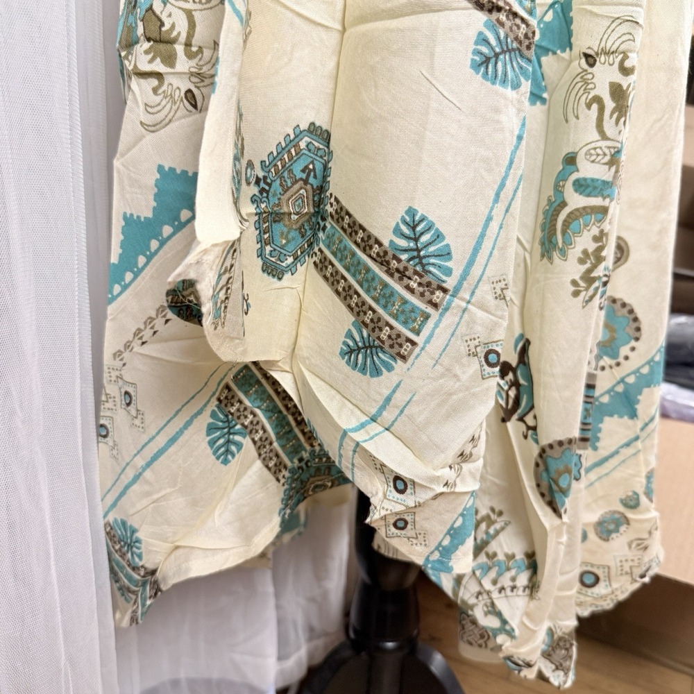 NWT Rhea Boho Western Umbrella Dress One Size Rayon Turquoise Handmade India OS - Picture 5 of 11